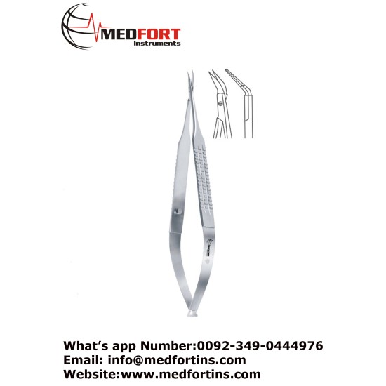 Vannas Micro Scissor Angled On Flat, 12 cm