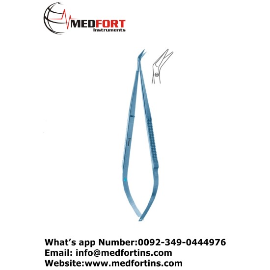 Titanium Micro Vascular Scissors Angled 45, 15 cm
