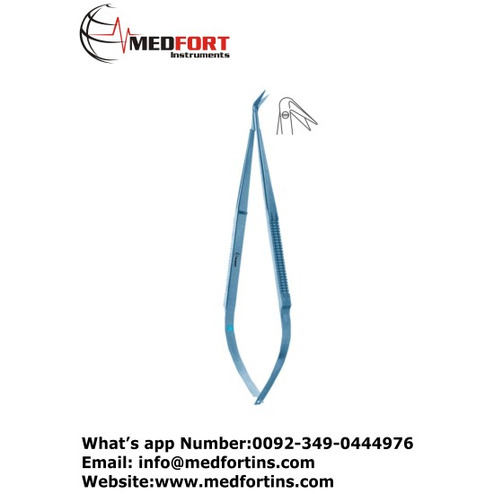 Titanium Micro Vascular Scissors Angled 125, 18 cm