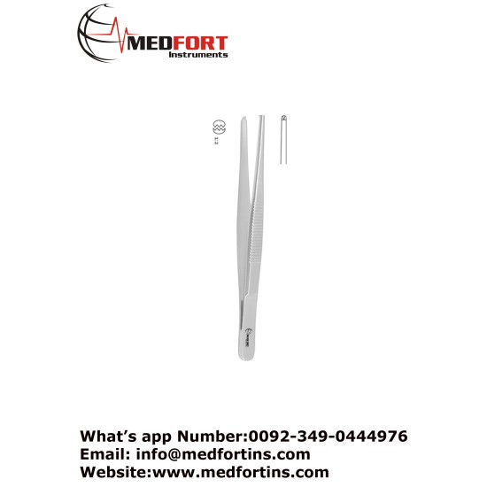 Standard Pattern Dissecting Forceps, 1 x 2 Teeth 14.5 cm