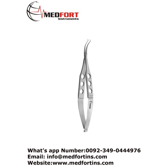 Clayman Lens Holding Forcep, Delicate Angled Jaws - Gently Curved 12.5 cm