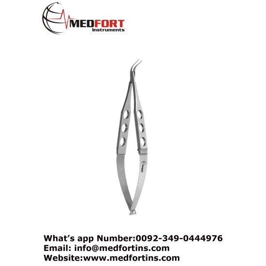 Blaydes Lens Holding Forcep, Angled 45° - Very Delicate Narrow Jaws 11.5 cm