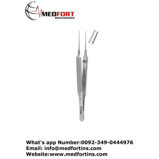 Suture Tying Forcep, Curved - Round Handle with Guide Pin - Extra Delicate Smooth Jaws 10.5 cm