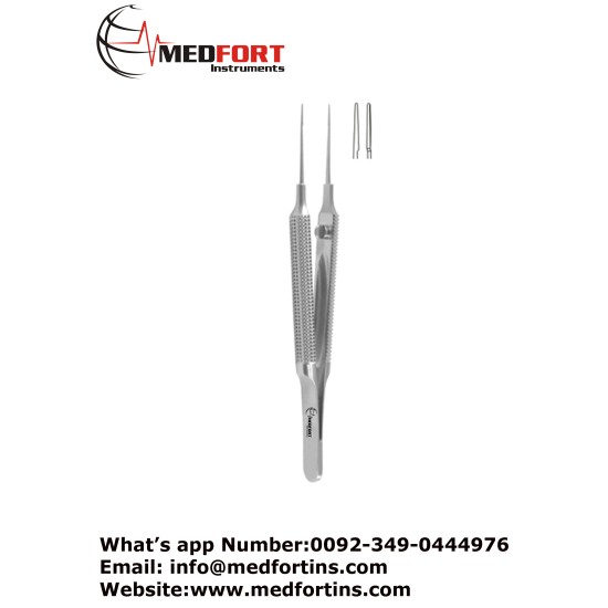 Suture Tying Forcep, Straight - Round Handle with Guide Pin - Extra Delicate Smooth Jaws 10.5 cm