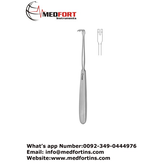 Klapp Retractor, 2 Blunt Prongs 17.5 cm - 7" Blade Size 13 x 6 mm