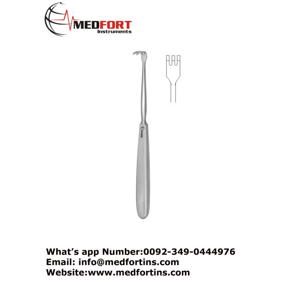  Klapp Retractor, 3 Blunt Prongs 17.5 cm - 7" Blade Size 12 x 11 mm