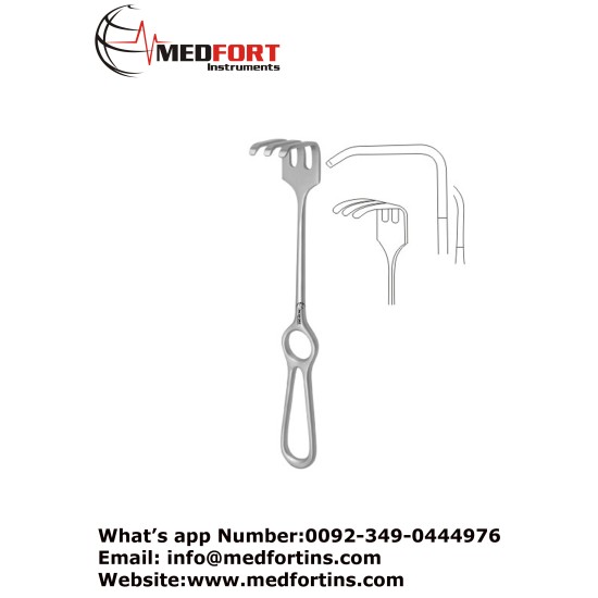 Ollier Retractor ,4 Blunt Prongs 23 cm - 9" Blade Size 36 x 60 mm