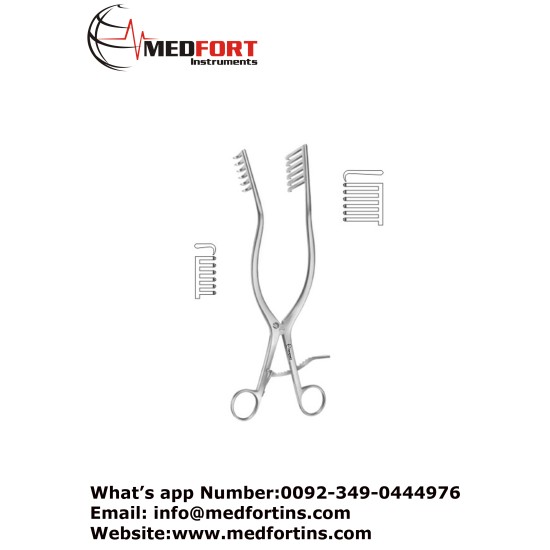 Self Retaining Retractor, 6 x 6 Sharp Long Prongs Teeth on Right Side 28.5 cm - 11 1/4"