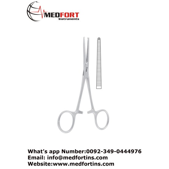  Kocher-Nippon Haemostatic Forceps, Straight - 1 x 2 Teeth 16.5 cm - 6 1/2"