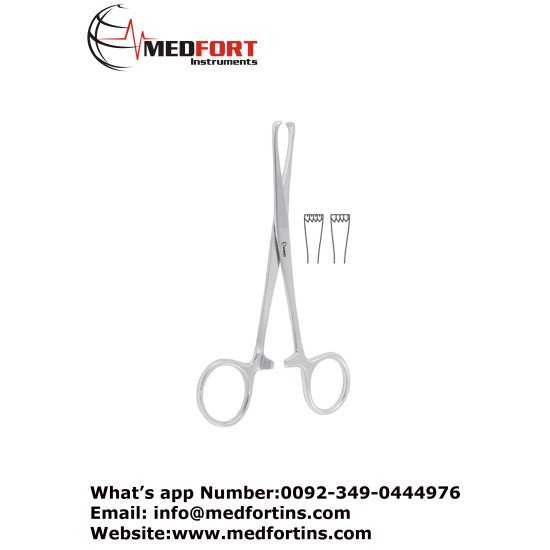Tuffier Haemostatic Forcep, 4 x 5 Teeth 12.5 cm - 5"