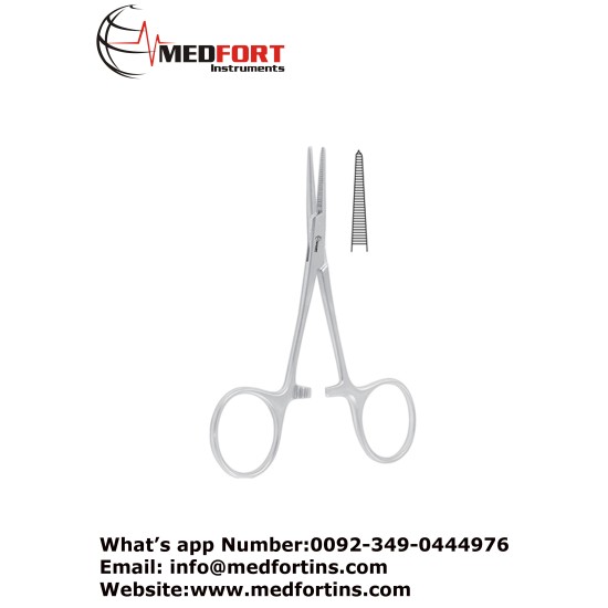 Hartmann Haemostatic Forcep, Straight - 1 x 2 Teeth 10 cm - 4"