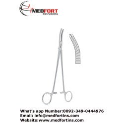 Wertheim Hysterectomy Forcep, Curved - 1 x 2 Teeth 22.5 cm - 8 3/4"