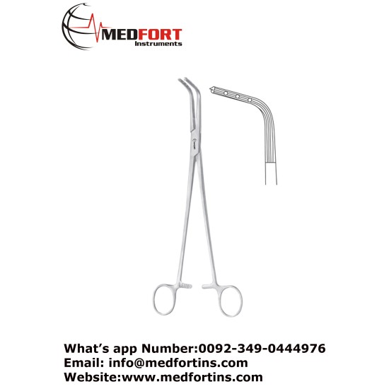 Burke Hysterectomy Forcep, Curved - Short Jaws 25 cm - 9 3/4"