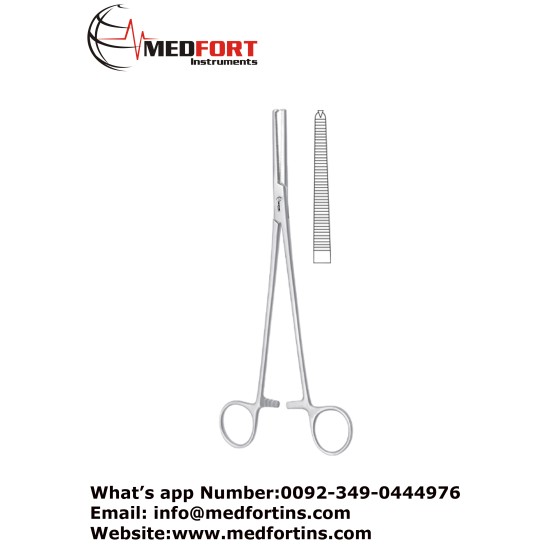 Holzbach Hysterectomy Forcep, Curved 24.5 cm - 9 3/4"