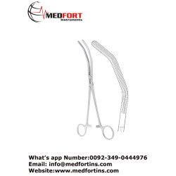 Herrick Kidney Pedicle Clamp, Double Angled - Longitudinally Serrated 23 cm - 9"