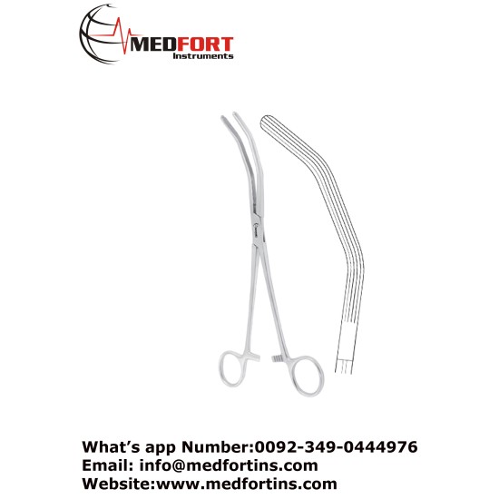 Herrick Kidney Pedicle Clamp, Double Angled - Longitudinally Serrated 23 cm - 9"