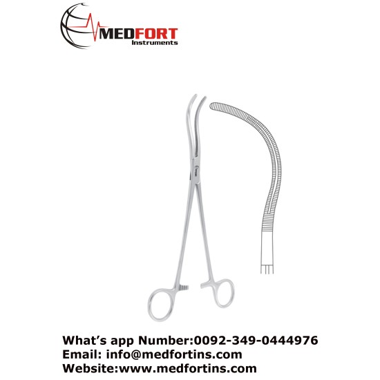 Stille Kidney Pedicle Clamp, Curved - Grooved 23 cm - 9"