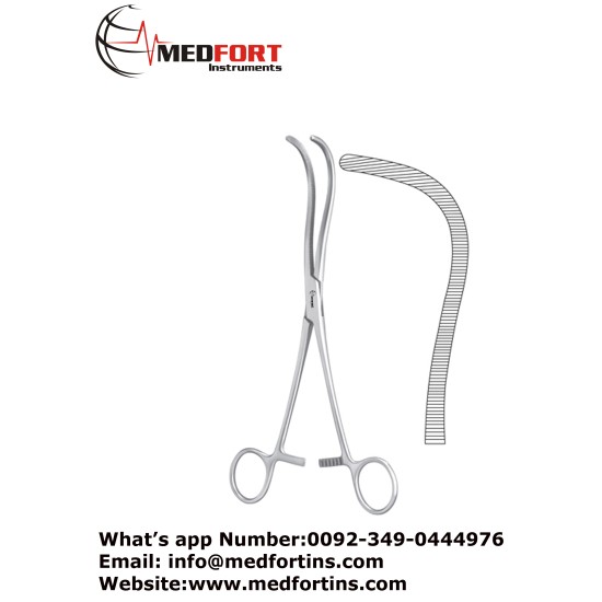 Guyon Kidney Pedicle Clamp, Curved 24 cm - 9 1/2"