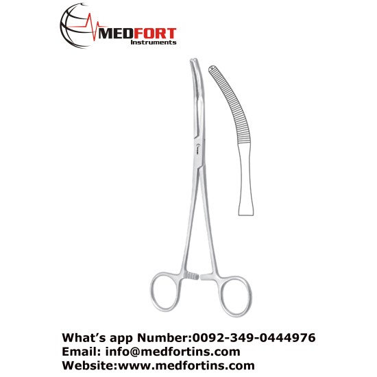  Mikulicz Peritoneum Forcep, Curved - 1 x 2 Teeth 20 cm - 8"