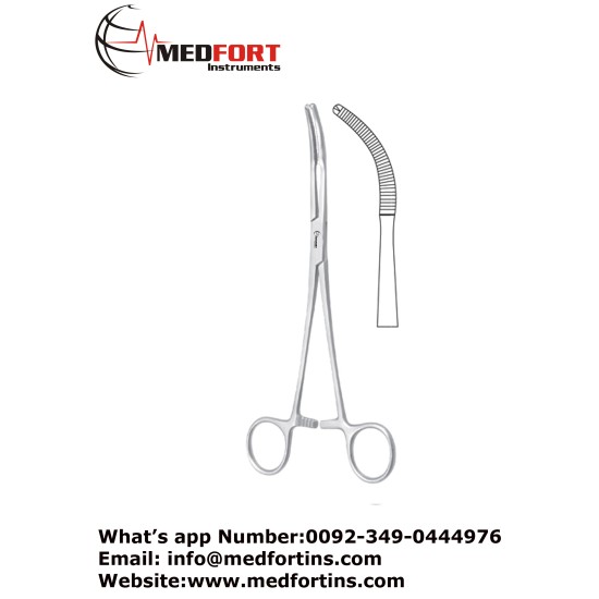 Mikulicz Peritoneum Forcep, Curved - 1 x 2 Teeth 20 cm - 8"
