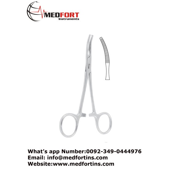  Mikulicz-Baby Peritoneum Forcep, Curved - 1 x 2 Teeth 14.5 cm - 5 3/4"
