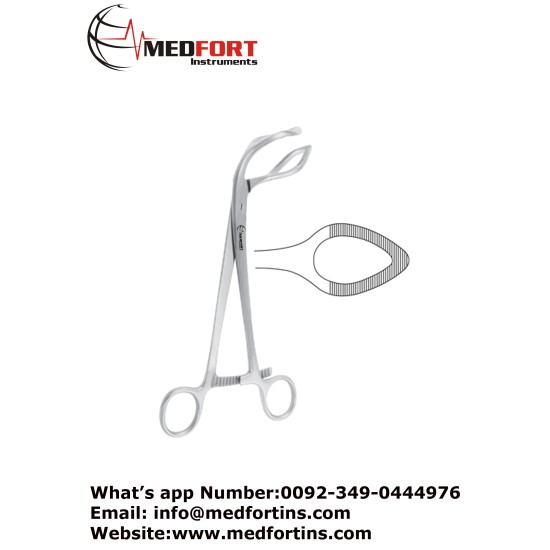 "Uterine Seizing Forcep, 22.5 cm - 8 3/4"" Jaw Size 32 mm "