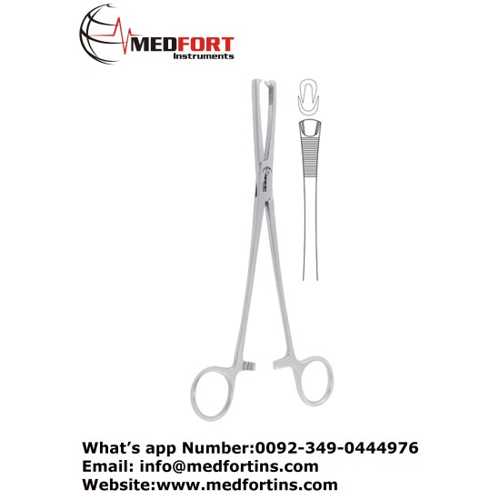 "Jacobs Tenaculum Forcep, 2 x 2 Teeth 21 cm - 8 1/4"" "