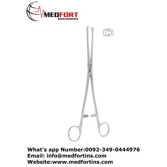 Museux Tenaculum Forcep, 2 x2 Teeth 24 cm - 9 1/2" Jaw Size 7 mm