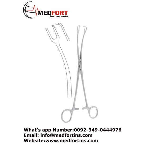 Schroeder Tenaculum Forcep, Curved - 2 x 2 Teeth 23.5 cm - 9 1/4"