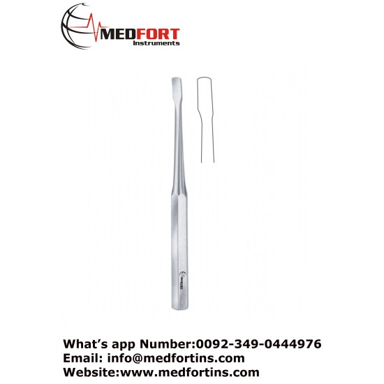 Periostral elevator curved shaft round edge, 6 mm