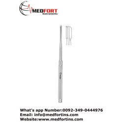  Gardner Bone Chisel, Triangular Shape - Curved Right 17 cm - 6 3/4" Blade Width 4 mm