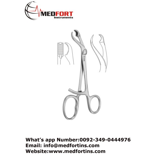 Verbrugge Bone Holding Forcep, 17.5 cm - 7"