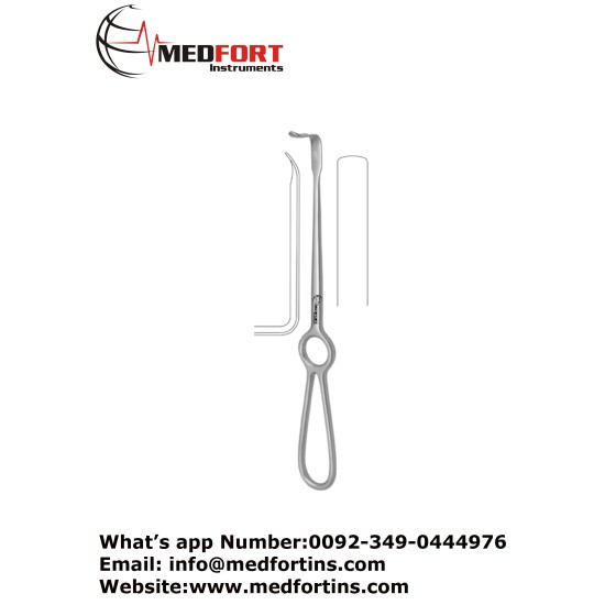 Tissue Retractor, Bent Downwards 24 cm - 9 1/2" Blade Size 5 x 16 mm