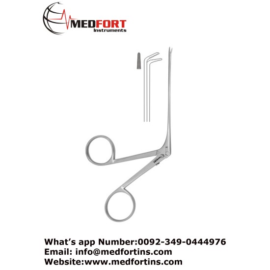  Alligator Forceps, Serrated-Bent Upwards 8 cm - 3" Jaw Size 4.0 x 0.8 mm