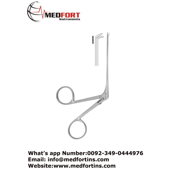 Alligator Forceps, Serrated-Bent Upwards 8 cm - 3" Jaw Size 4.0 x 0.6 mm