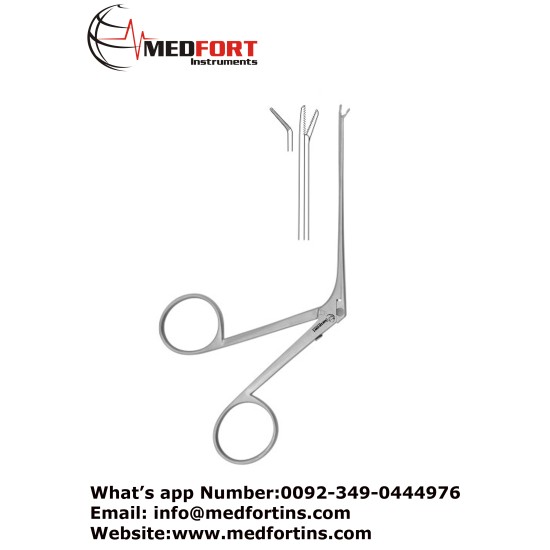  Alligator Forceps, Serrated-Left 8 cm - 3" Jaw Size 4.0 x 0.6 mm
