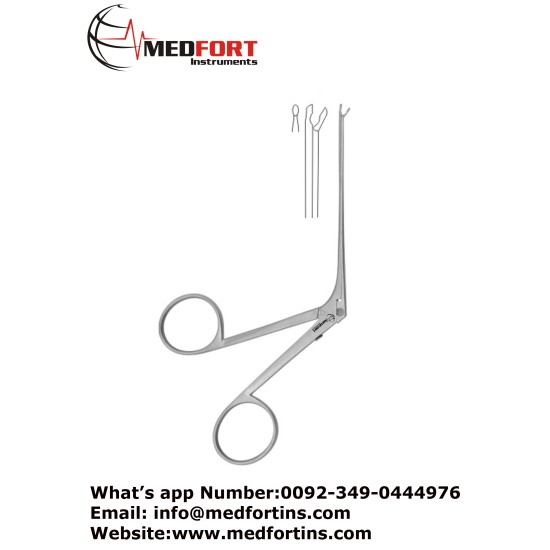  Alligator Forceps, Straight - Cup Shaped 8 cm - 3" Cup Size - Jaw Size 1.0 x 0.9 mm - 4.0 mm