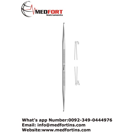  Micro Ear Curette, 14.5 cm - 5 3/4" Cup Size 1 / Cup Size 2 1.0 mm - 1.2 mm