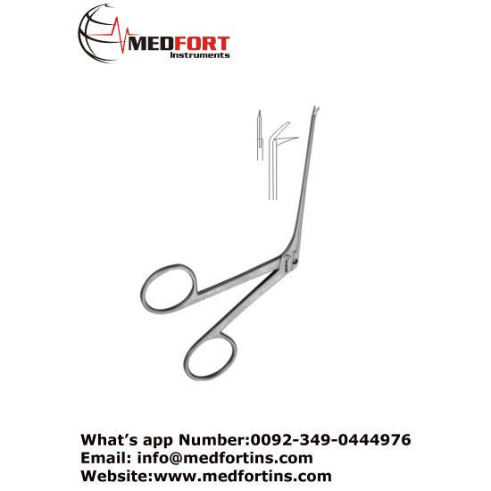  Bellucci Micro Scissor Bent Upwards, Very Fine 8 cm - 3" Blade Size 4.0 x 0.8 mm