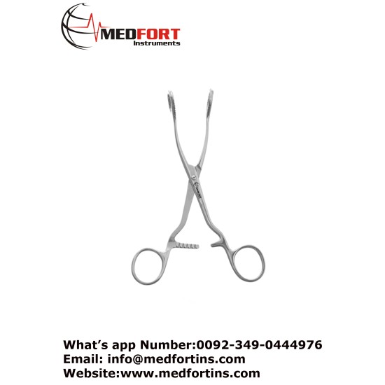 Collin Tongue Holding Forceps, 17 cm - 6 3/4" Jaw Size 24 x 27 mm
