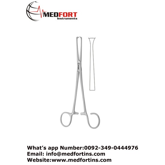 Colver Tonsil Grasping Forcep, Straight 19 cm - 7 1/2"