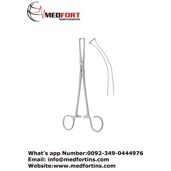  Colver Tonsil Grasping Forcep, Curved 19 cm - 7 1/2"