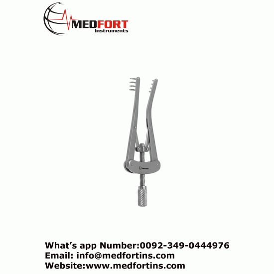 Alm Retractor, 10cm, 5mm Deep Prongs, Sharp