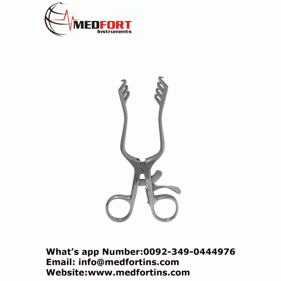 Weitlaner Retractor, 3×4 Prongs, 18mm Deep, Sharp, 13cm (5-1/8")
