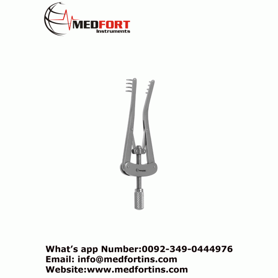 Alm Retractor, 7cm, 5mm Deep Prongs, Sharp
