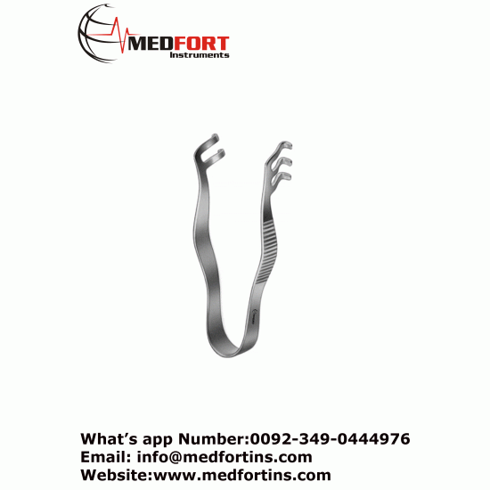 Finsen Retractor, 5cm, 2×3 Sharp Prongs, Blunt