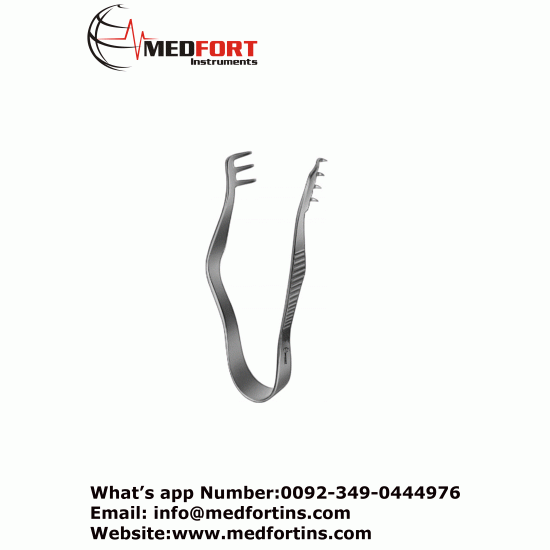 Finsen Retractor, 7cm, 3×4 Sharp Prongs, Sharp