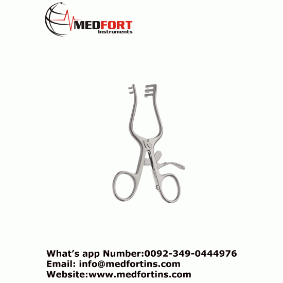 Weitlaner Retractor, 2×3 Prongs, 15mm Deep, 10.5cm, Sharp
