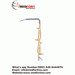 Tebbetts Fiber Optic Retractor With Teeth, Double Handle