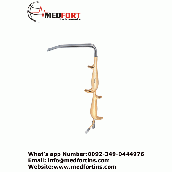 Ferriera Style Fiber Optic Retractor With Smooth End, Double Handle, 70 X 16 mm